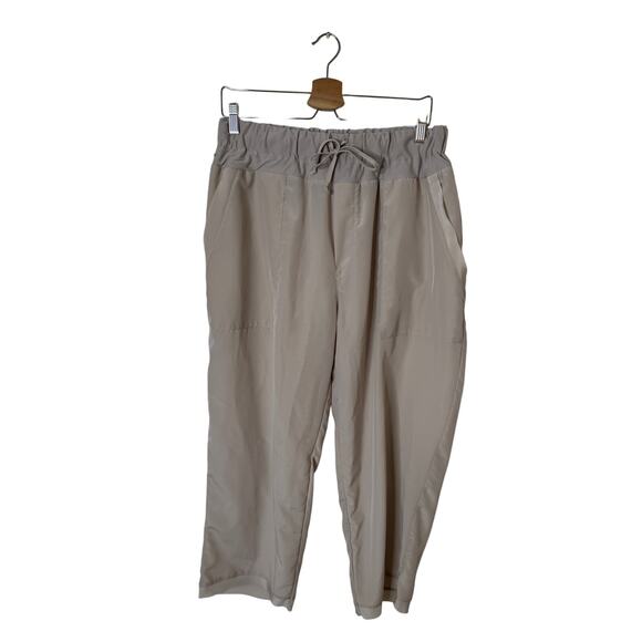 Planet by Lauren G Size 3 Cream Beige Polysilk Drawstring Crop Pant 14/16 1X XL - Picture 1 of 13